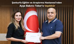 Başhekimden Ayşe Bakırcı Teker'e teşekkür plaketi