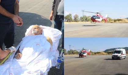 Ambulans helikopter 81 yaşındaki hasta için havalandı