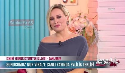Urfalı izleyici Canlı yayında Nur Viral'a evlenme teklif etti