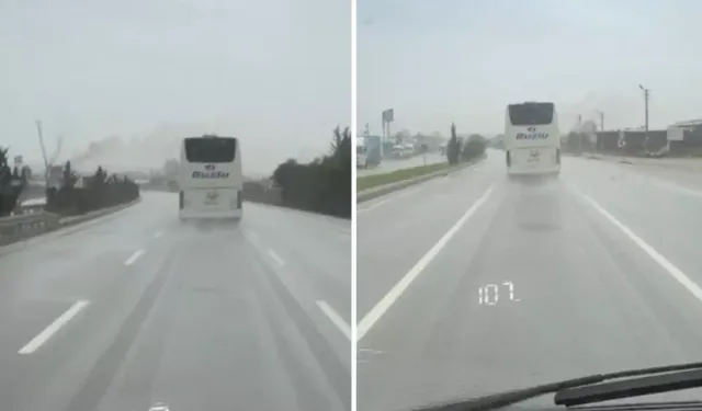 10 Kişinin Can Vermesi Yetmedi! Aynı Firma Yine Skandal Görüntülerle Gündemde: Yağmurda 110 km/s'yi Aşan Otobüs Vatandaşları Şok Etti