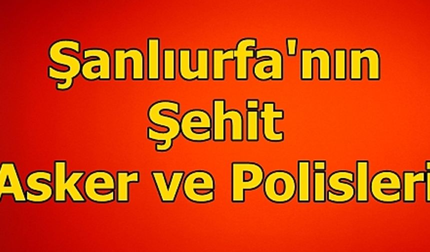 Şanlıurfa'nın Şehitleri