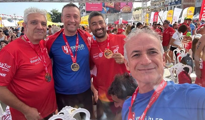 Şanlıurfalı 7 Sporcu Çanakkale Boğazı’nı Kulaçlayarak Geçti